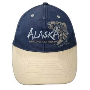 Arctic Circle Alaska World Class Fishing Hat Blue Beige Baseball Cap One Size
